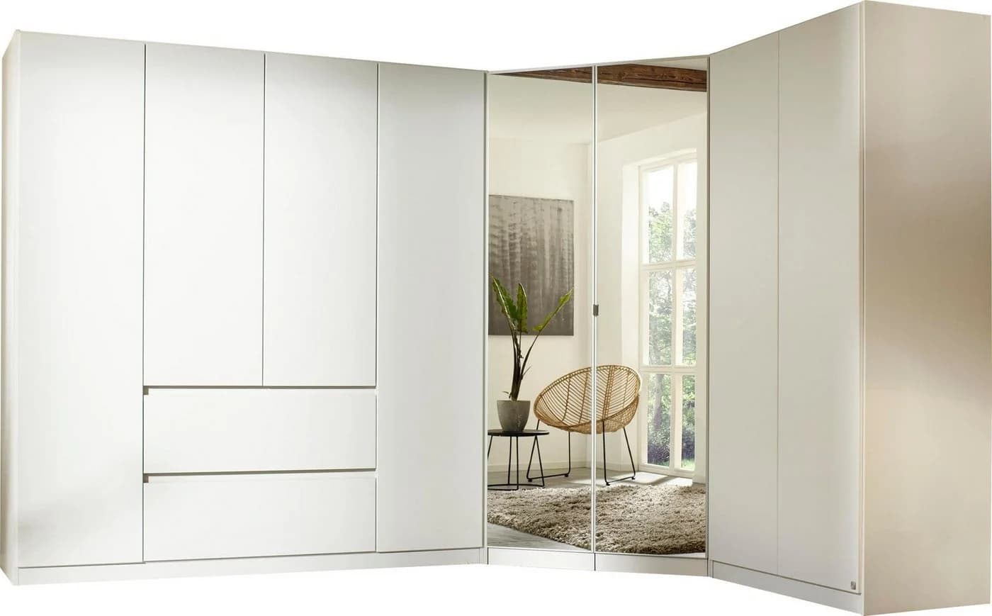 RAUCH NIDDA Schrank-Set Weiß Push-to-Open Made in Germany - Bild 2