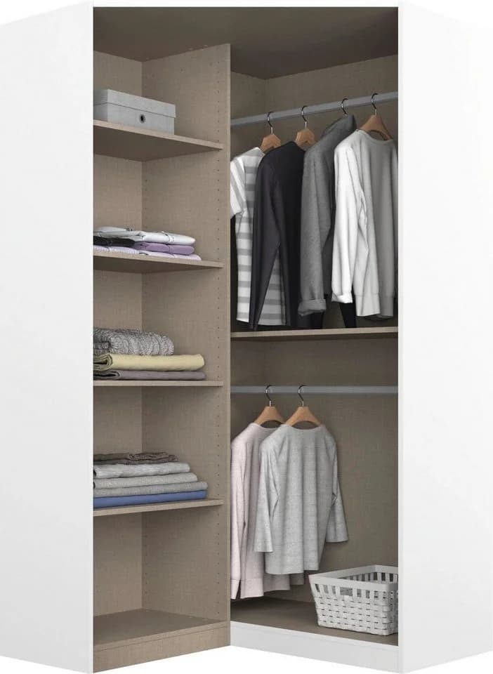 Rauch Eckkleiderschrank Nidda Weiß mit Spiegeltüren - Bild 4