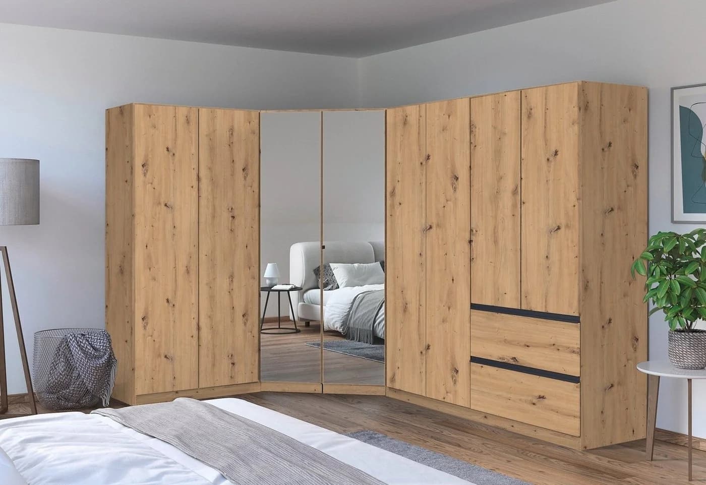 Rauch Costa Schrank-Set Eiche Artisan mit Push-to-Open