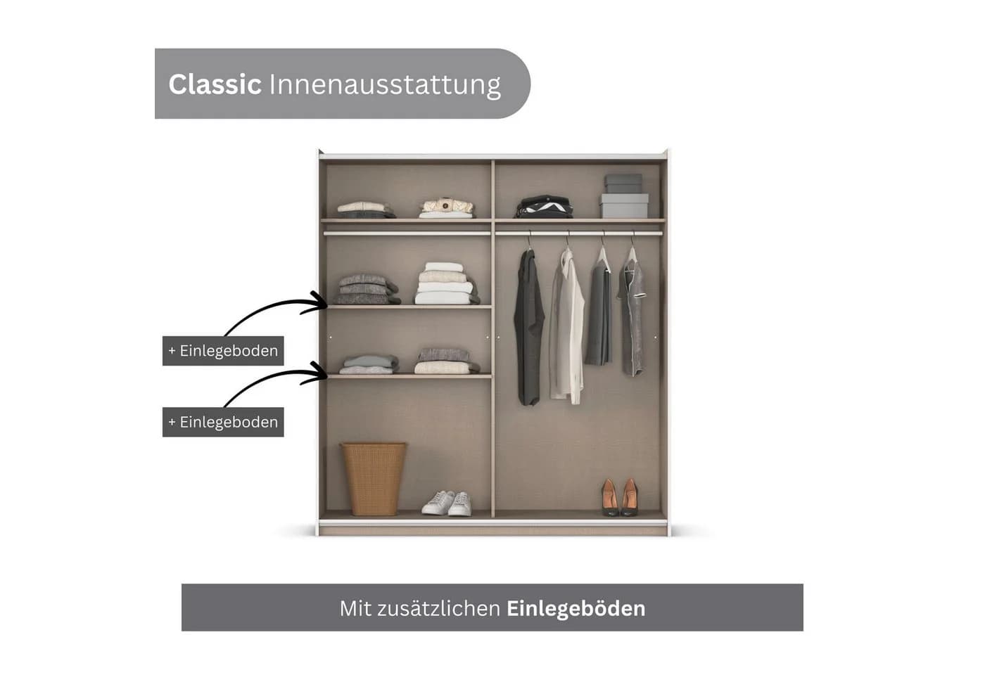 Rauch Schwebetürenschrank Saturn Weiß Grau - Bild 4