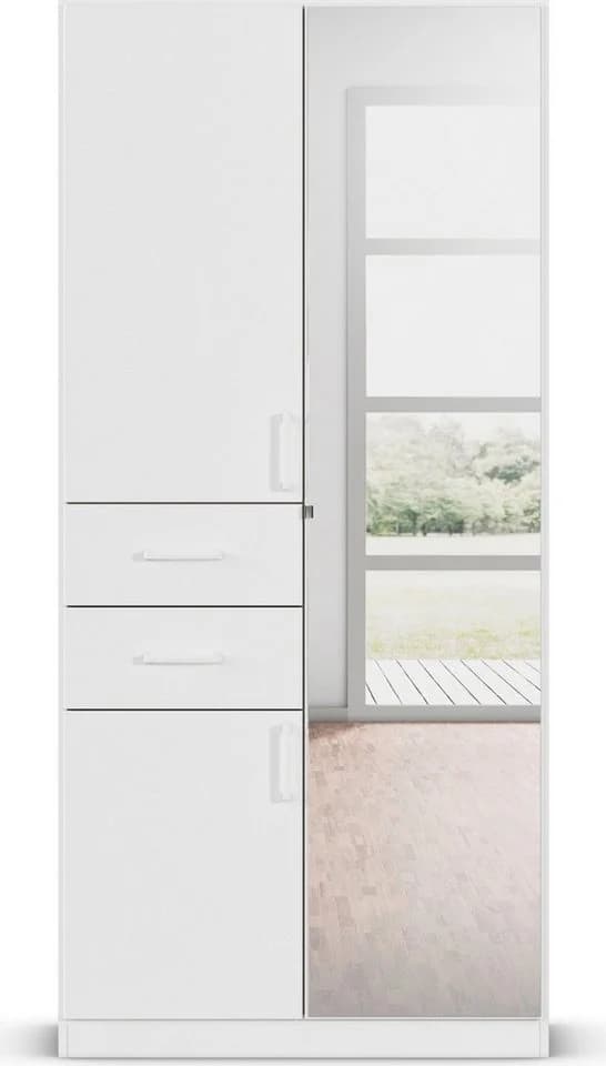 Rauch Maika Drehtürenschrank Weiß mit Schubladen - Bild 3