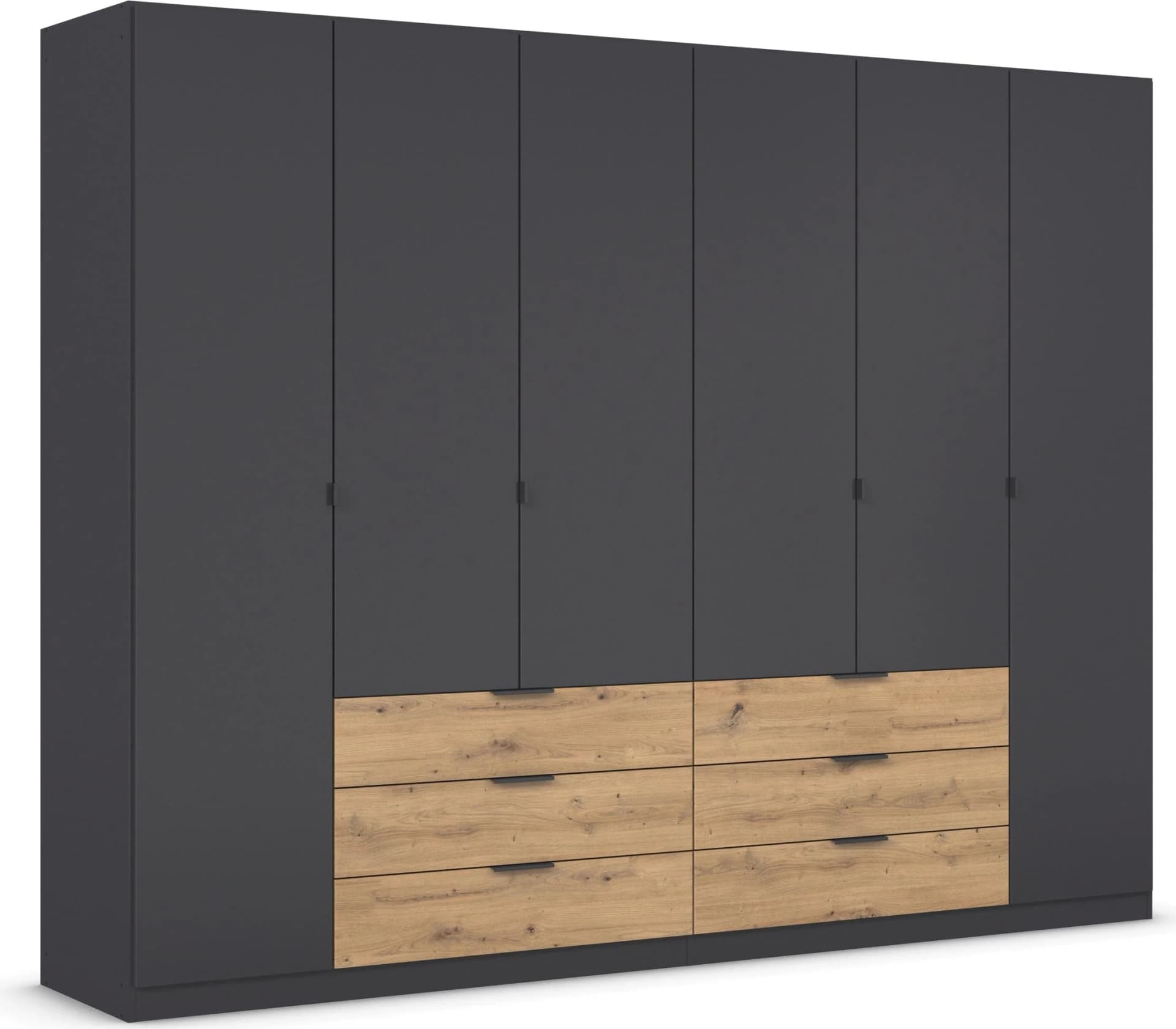 Rauch DAVOA Drehtürenschrank Grau Eiche Artisan Kleiderschrank