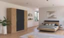 Schlafzimmer-Set RAUCH Monza Grau Bett 160x200 cm mit Schrank Bild 2