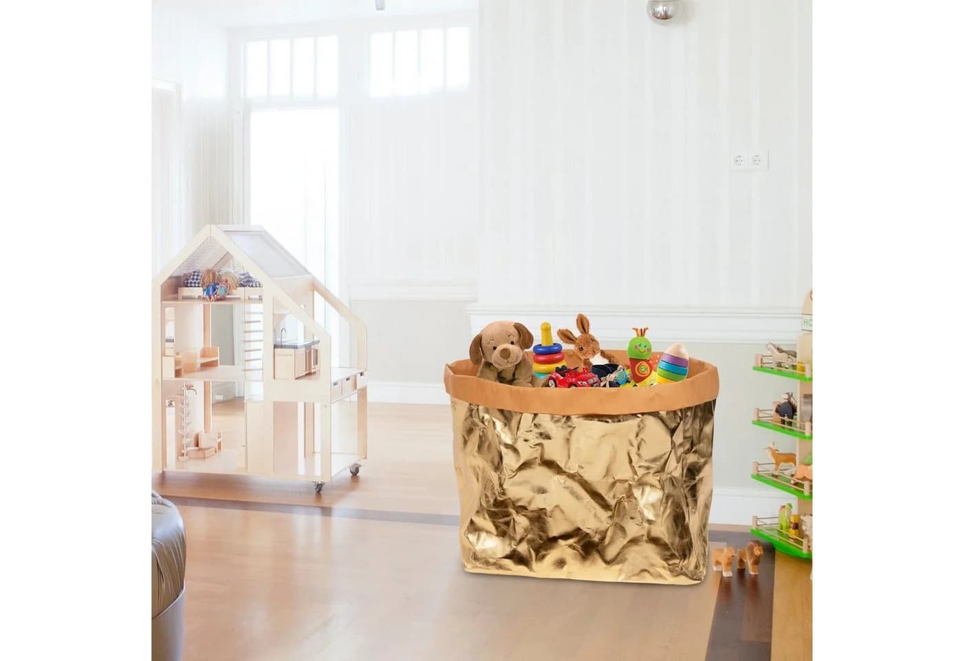 ONVAYA Aufbewahrungskorb Gold Papyrolin Faltbar Waschbar - Bild 5