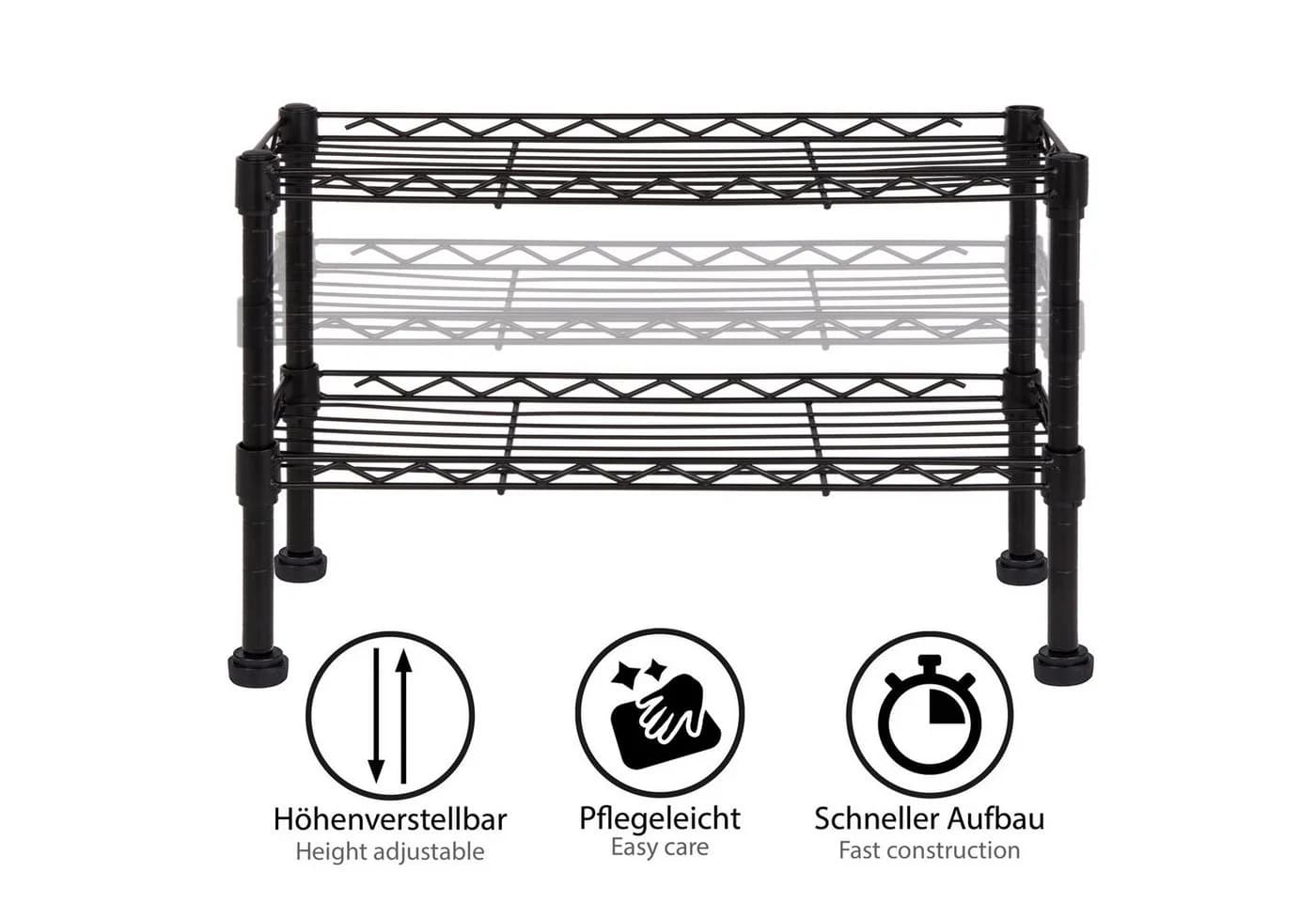ONVAYA Küchenregal Schwarz Metall Freistehend Verstellbar - Bild 3