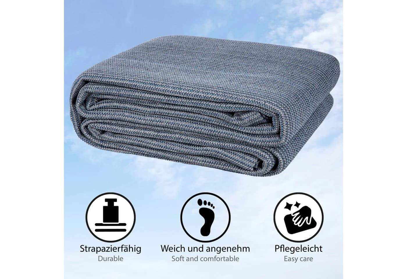 ONVAYA Vorzeltteppich Outdoor Grau-Blau HDPE - Bild 4