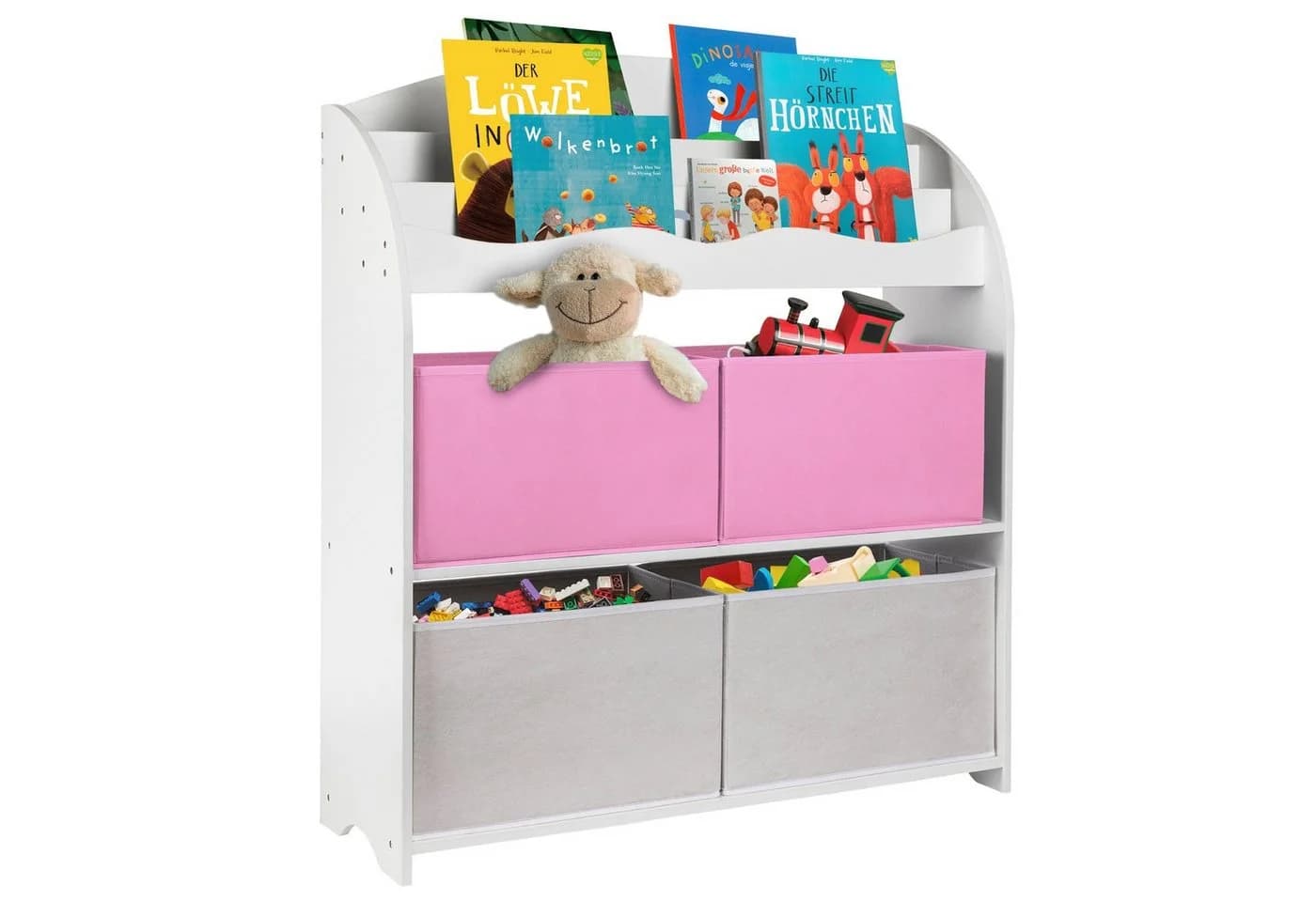 ONVAYA Kinder-Bücherregal Weiß mit Boxen - Bild 2
