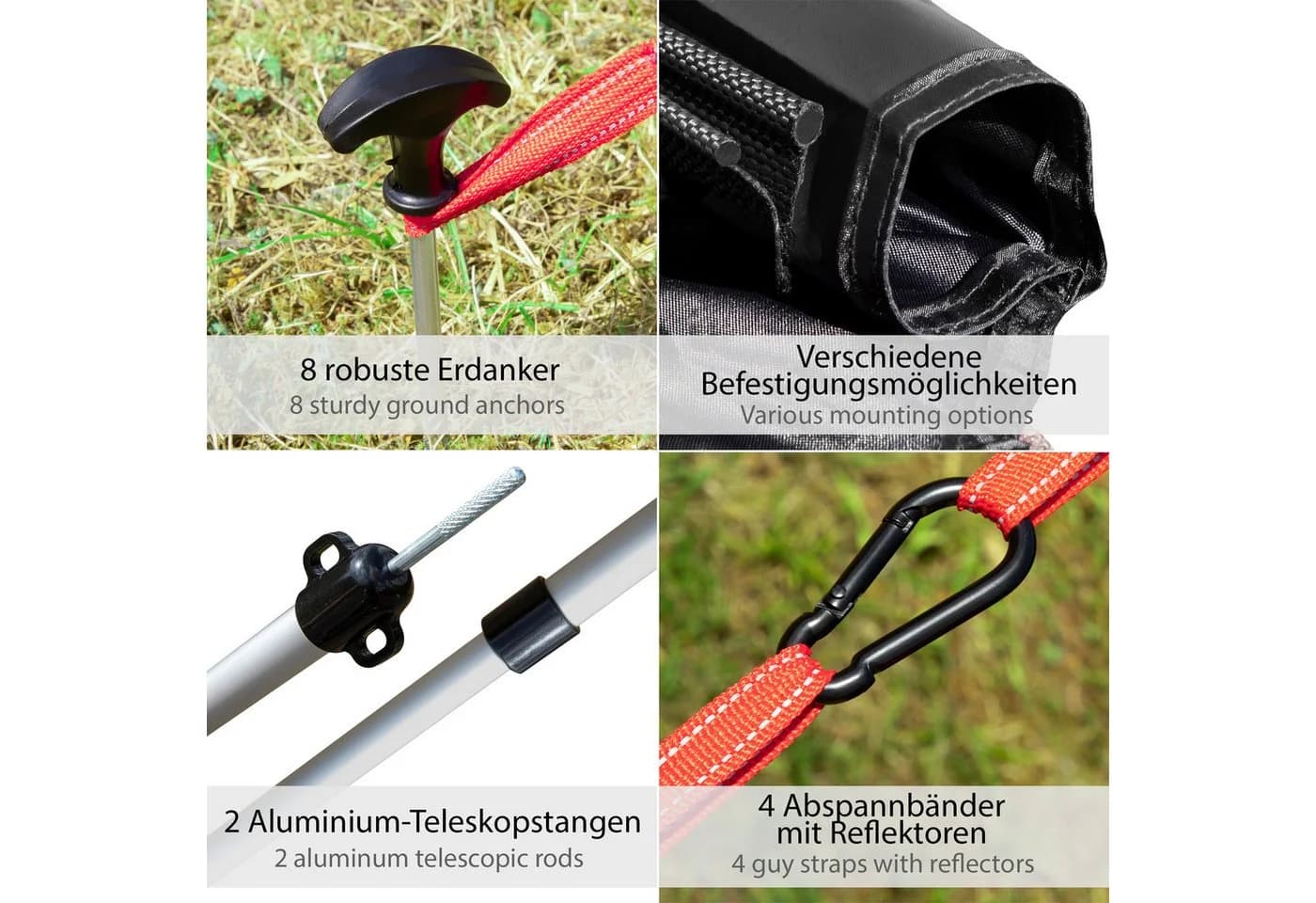ONVAYA Auto-Sonnensegel Schwarz Wasserdicht 6 Aufbauvarianten - Bild 4