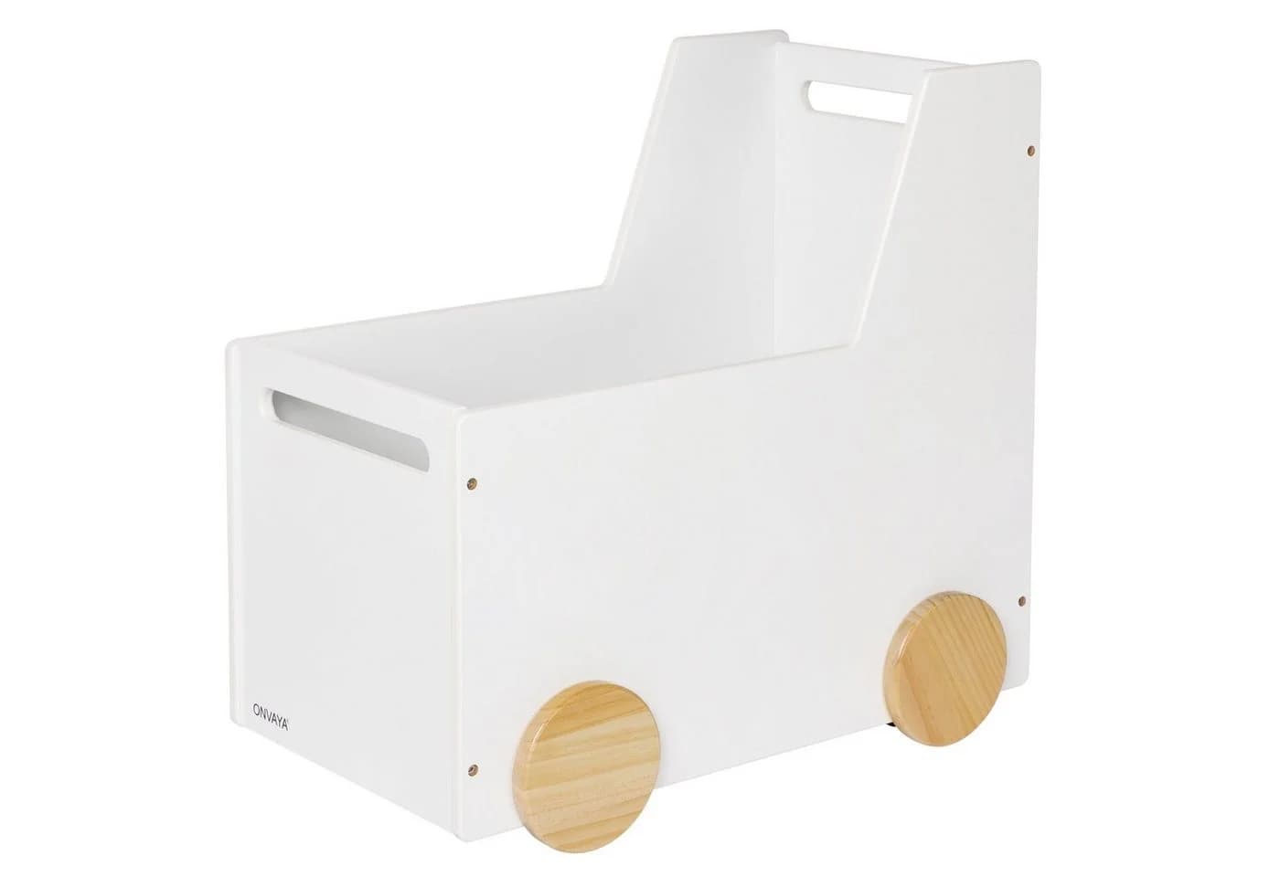 ONVAYA Lauflernwagen Spielzeugkiste aus Holz Weiß - Bild 2