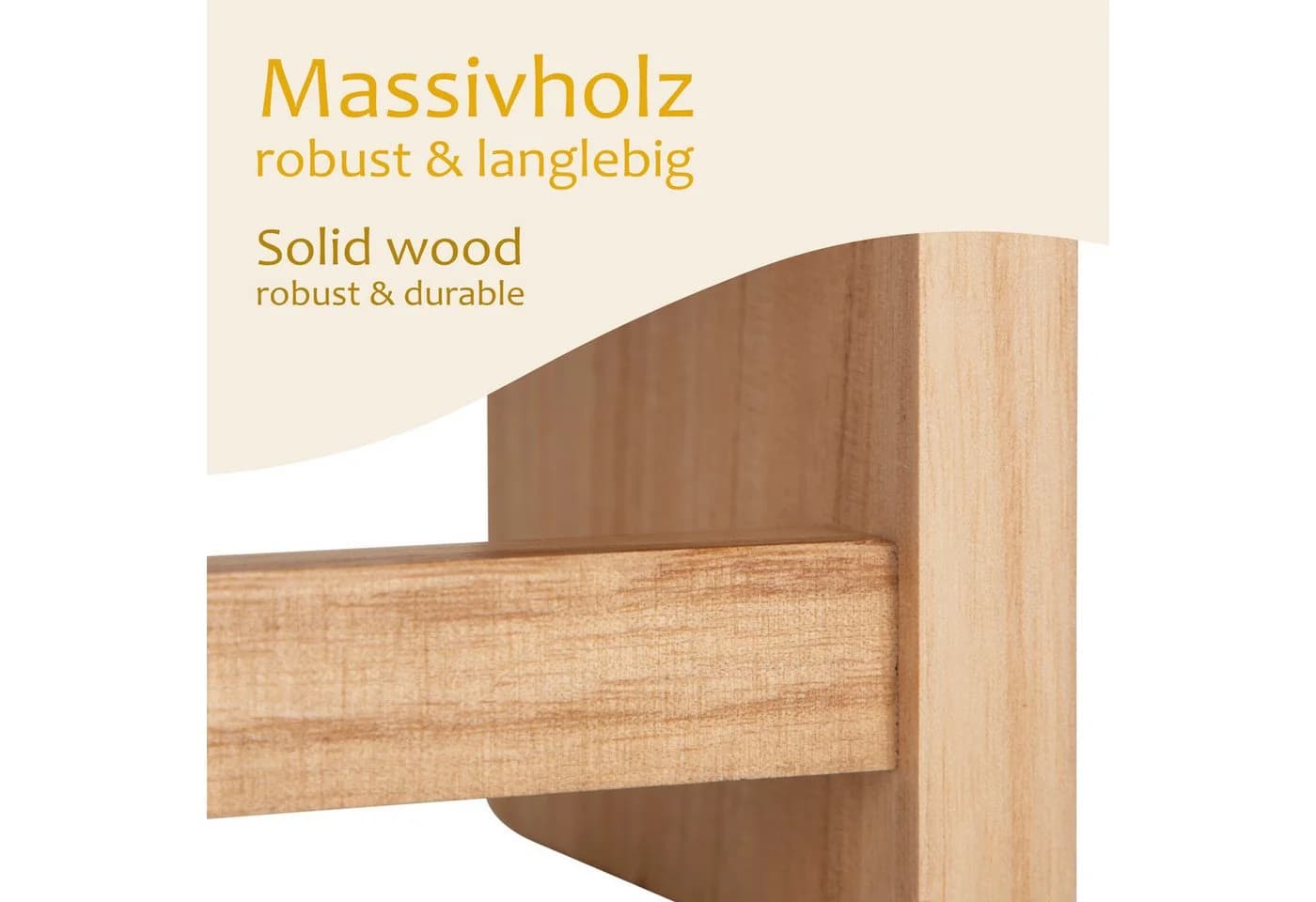 ONVAYA Wandregal Massivholz 4er-Set Weiß oder Naturholz - Bild 4