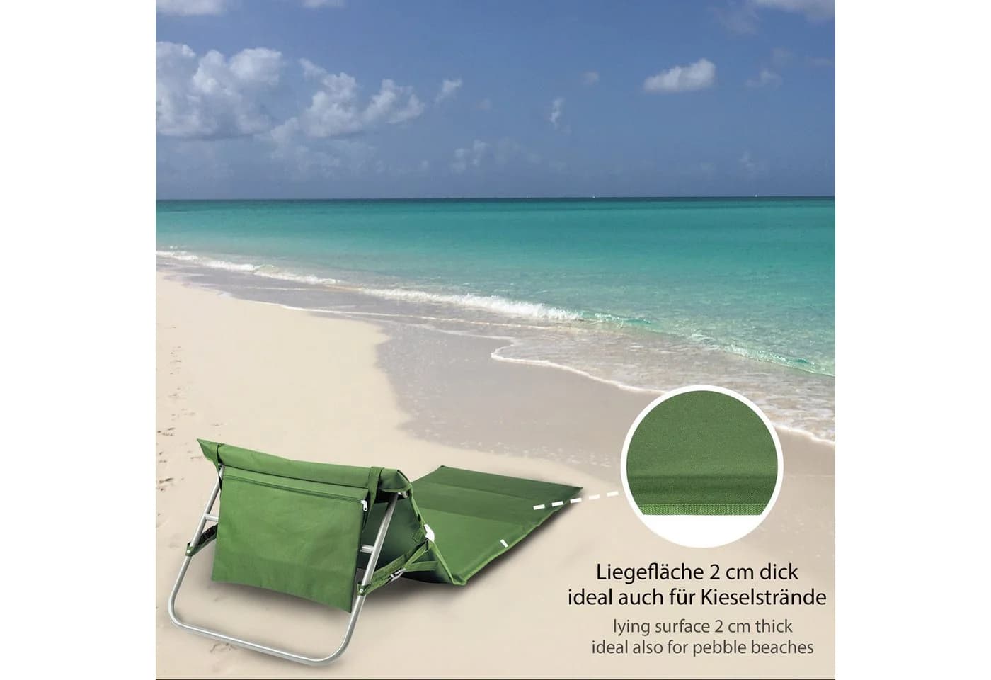 ONVAYA Isomatte Strandmatte mit Rückenlehne beige gepolstert faltbar