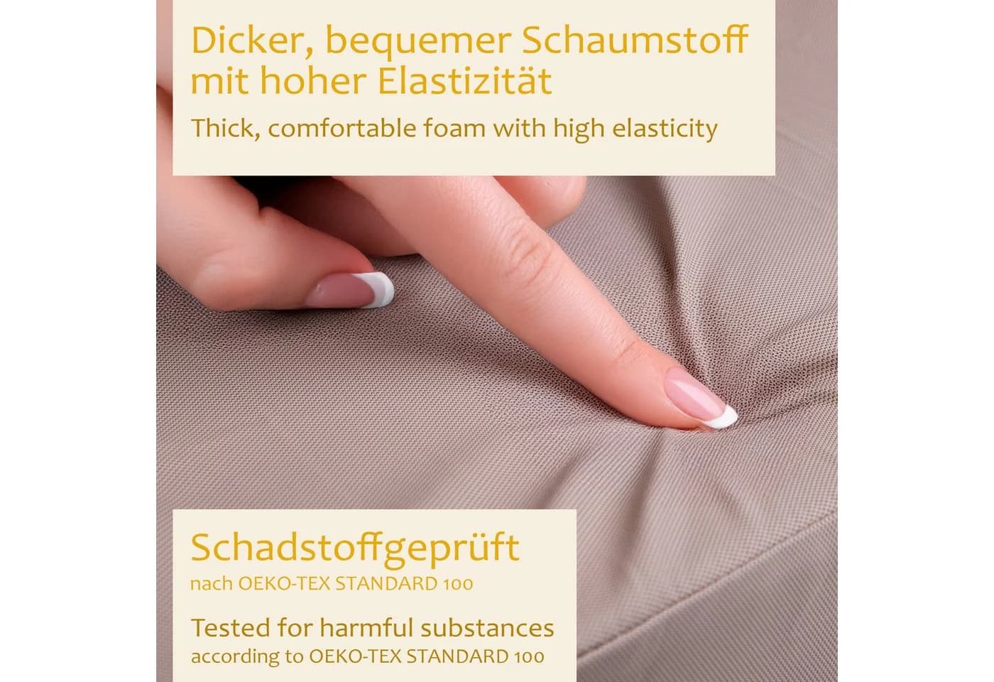 ONVAYA Wickelauflage wasserfest beige mit Sicherheitsgurt - Bild 3