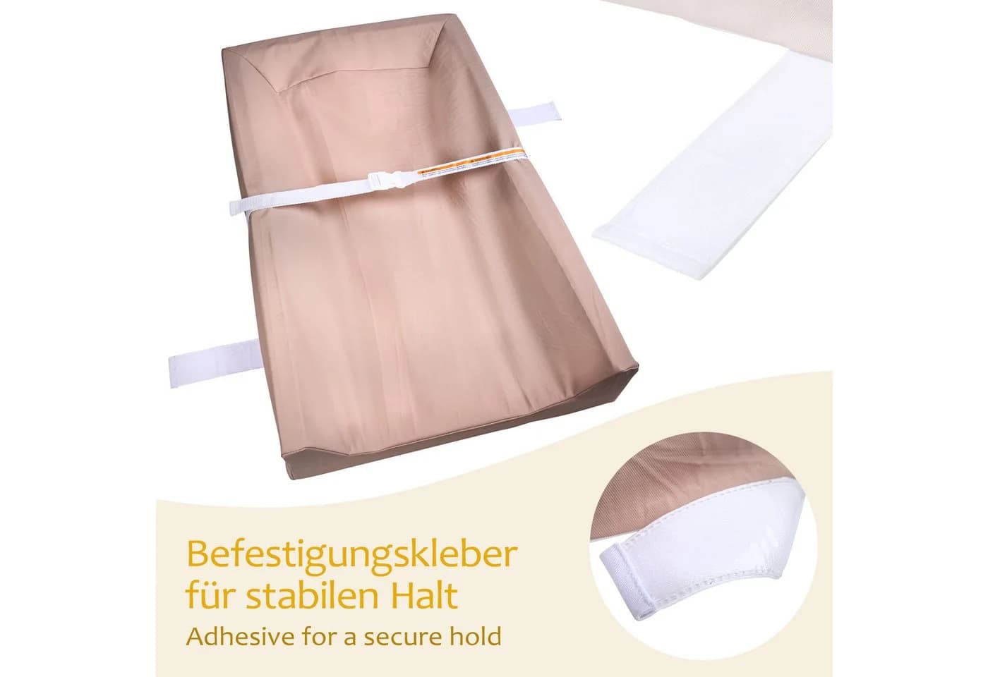 ONVAYA Wickelauflage wasserfest beige mit Sicherheitsgurt - Bild 5