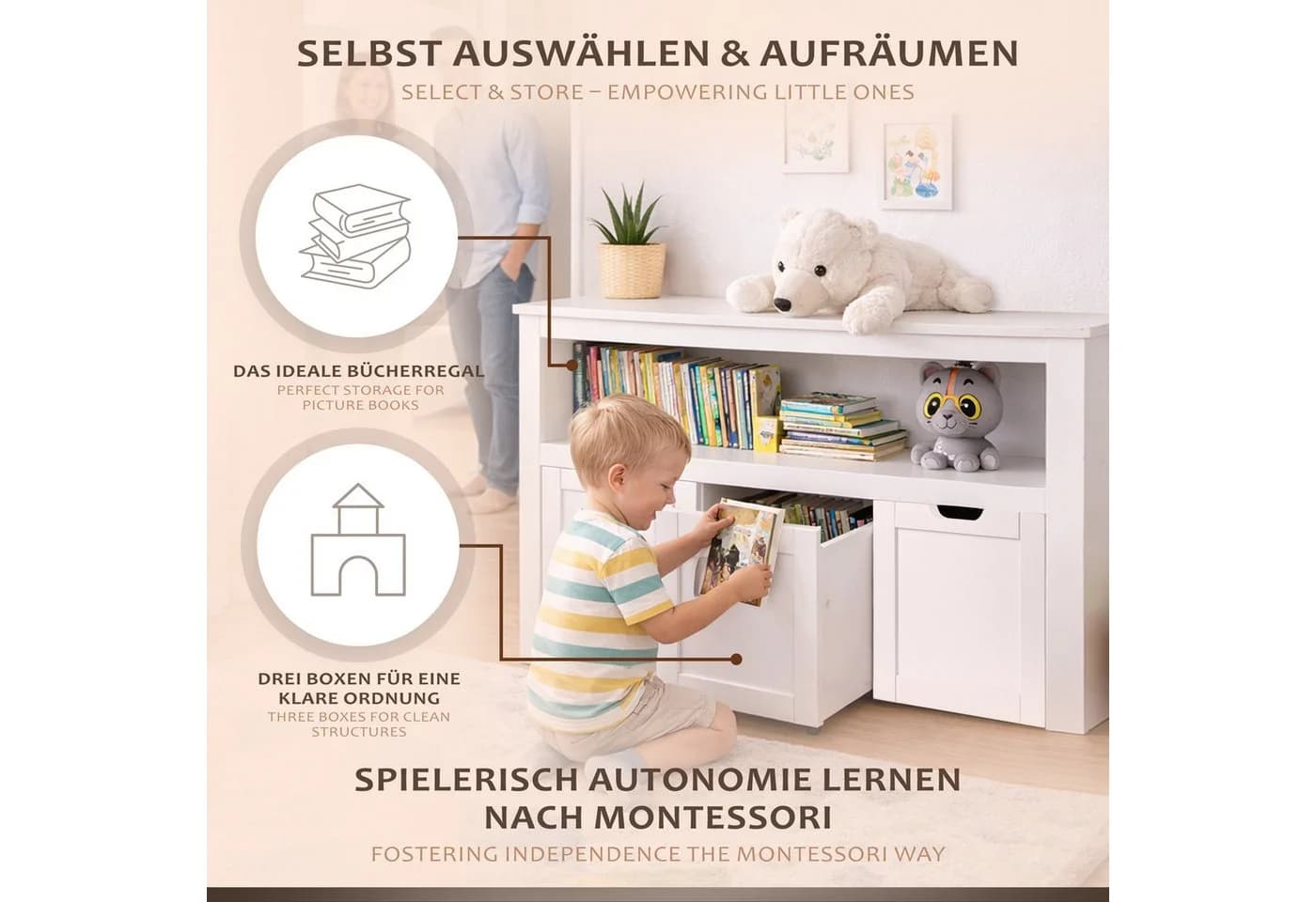 ONVAYA Sideboard mit Rollboxen Weiß - Bild 3