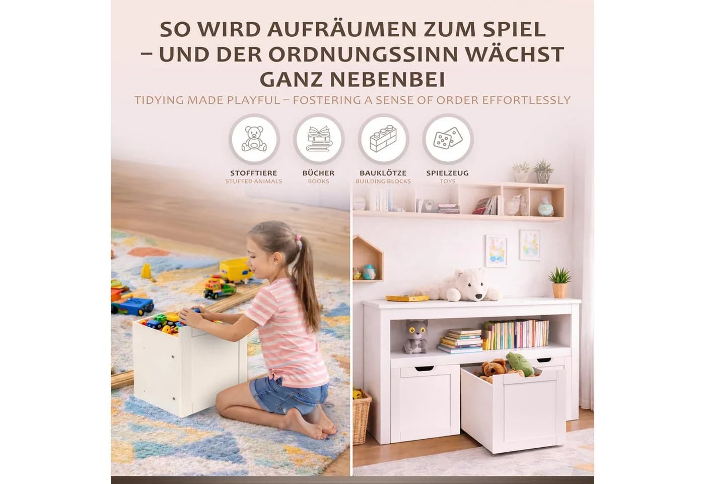 ONVAYA Sideboard mit Rollboxen Weiß - Bild 5
