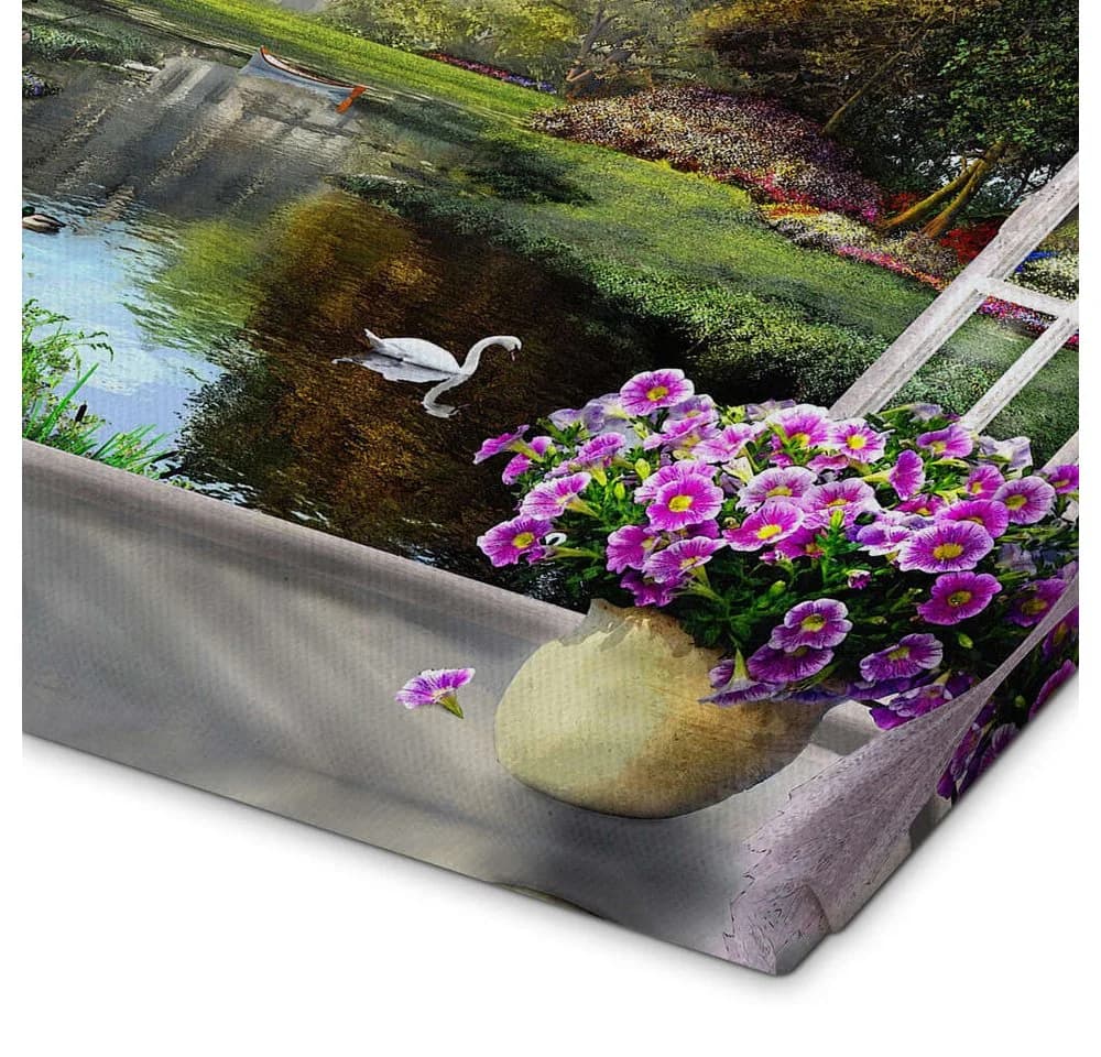 Posterlounge Leinwandbild Fenster mit idyllischem Blick - Bild 3