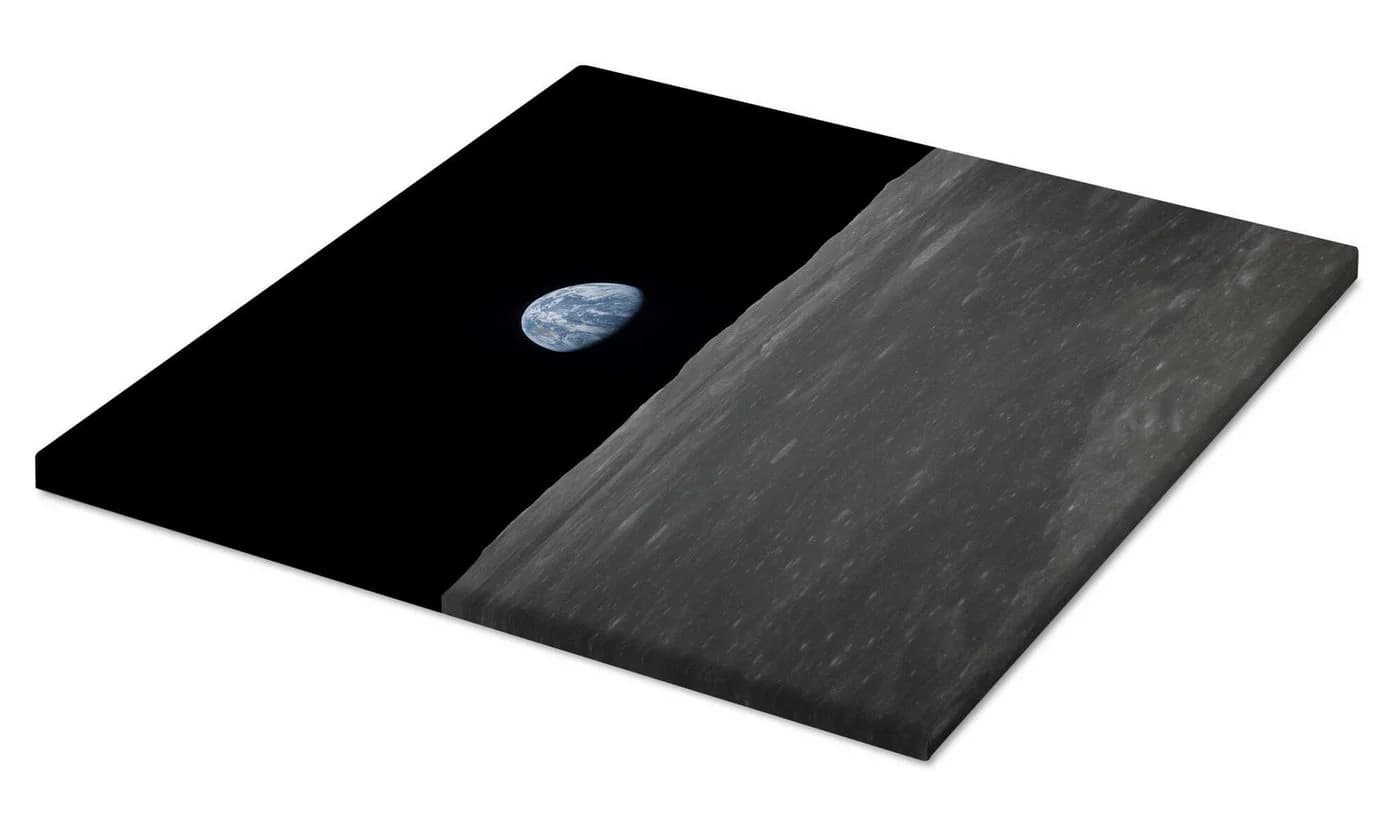 Posterlounge Leinwandbild Apollo 11 Aufgang der Erde über dem Mond NASA