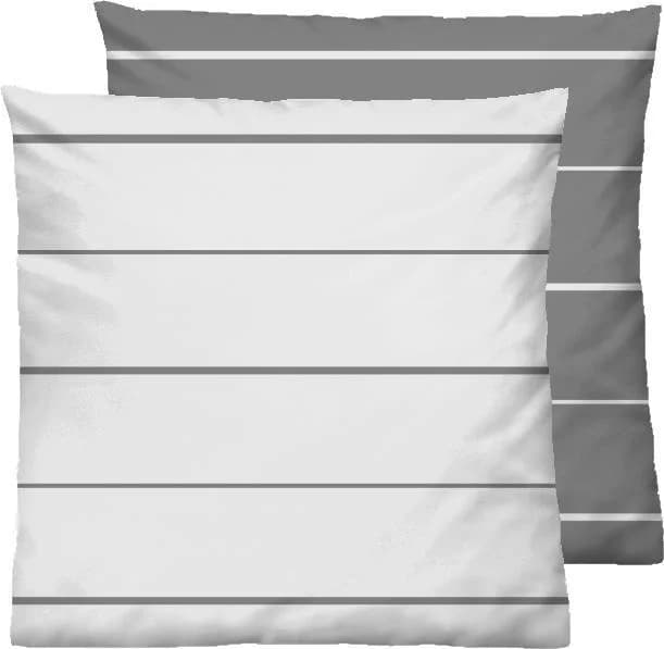 Biberna Kissenbezug Mix & Match Grau Gestreift Mako-Satin
