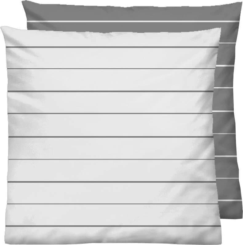 Biberna Kissenbezug Mix & Match Grau Gestreift Mako-Satin