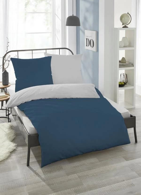 Castell Wendebettwäsche Microfaser-Satin Marine 2-teilig