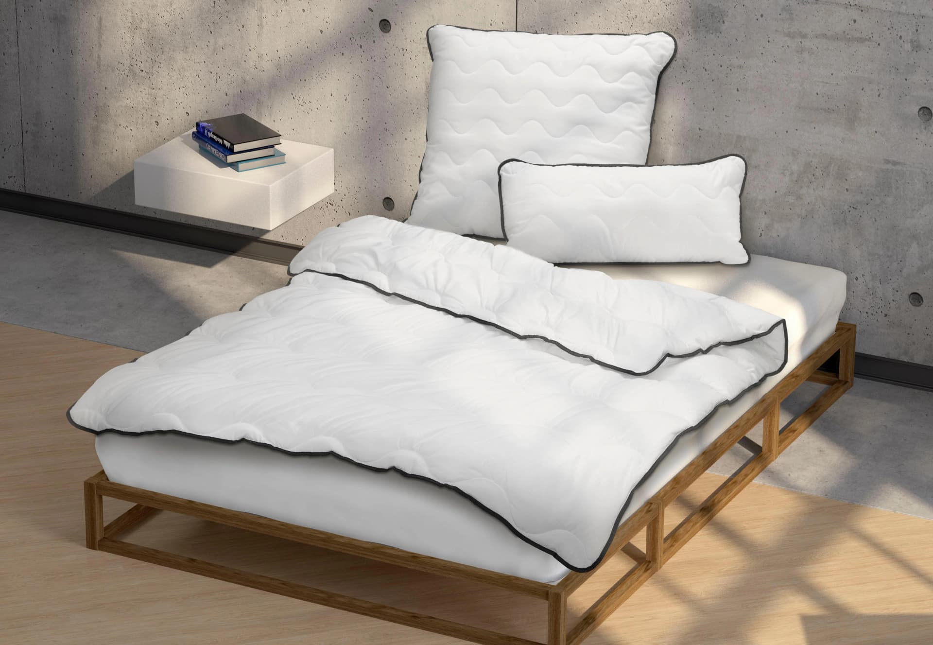 Microfaserbettdecke Sleep & Protect Inlett Welle Biberna