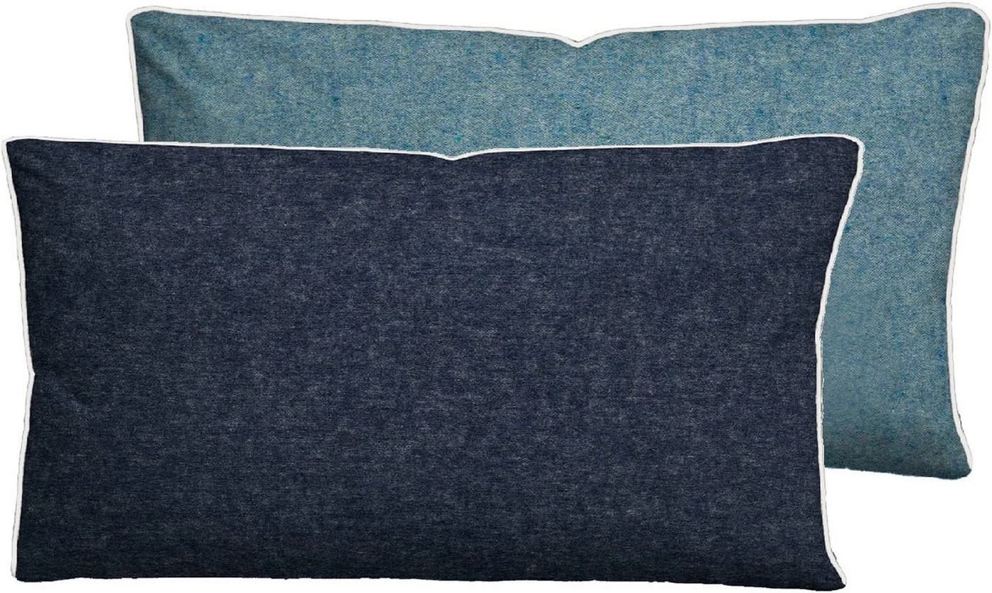 BIBERNA Kissenbezug Hermal Flanell Wendekissenbezug Blau - Bild 2