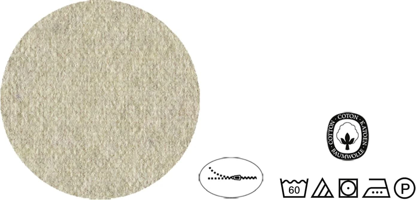 BIBERNA Kissenbezug Hermal Flanell Wendekissenbezug Beige/Grau