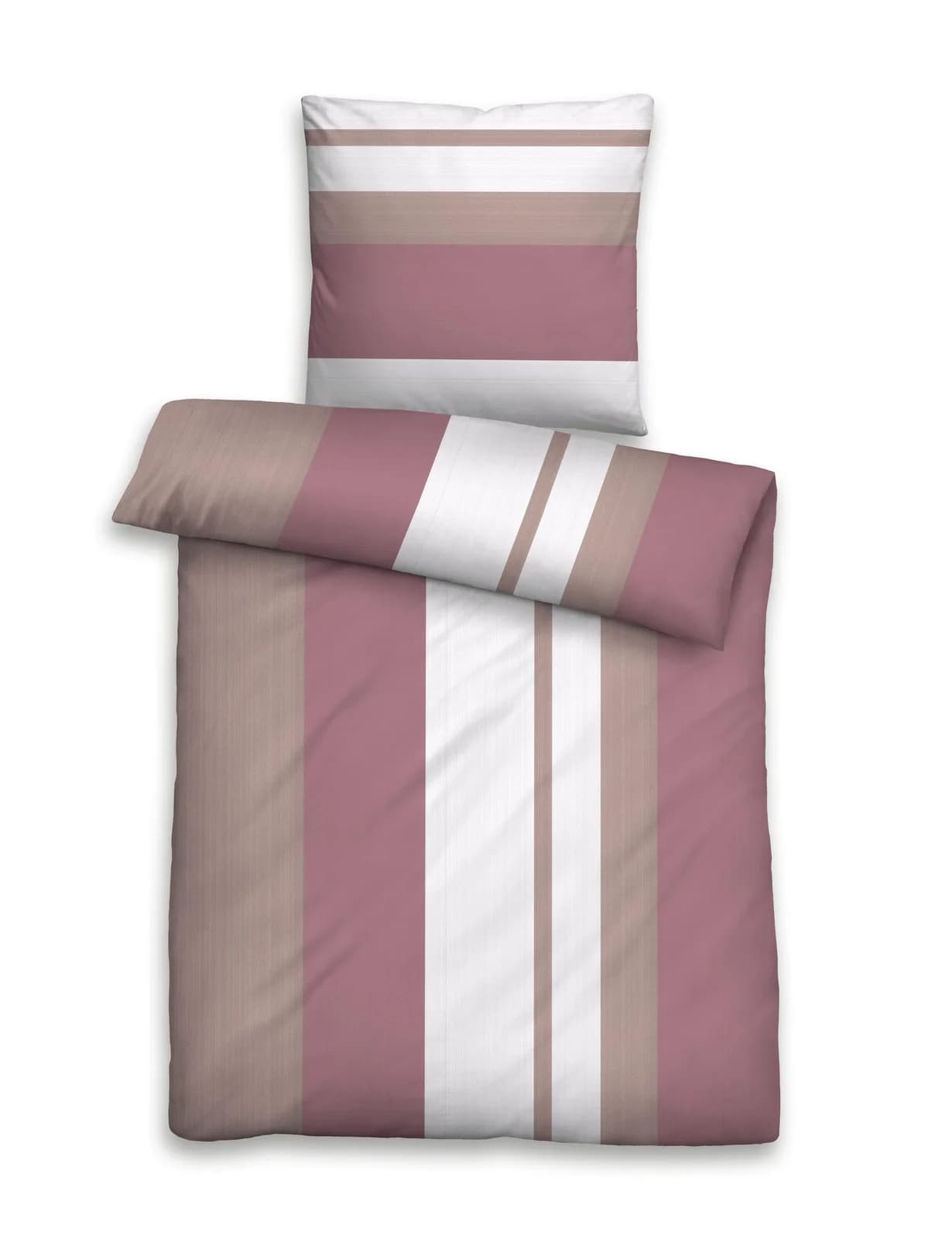 Castell Thermo-Fleece Bettwäsche Rosa Gestreift 135x200cm