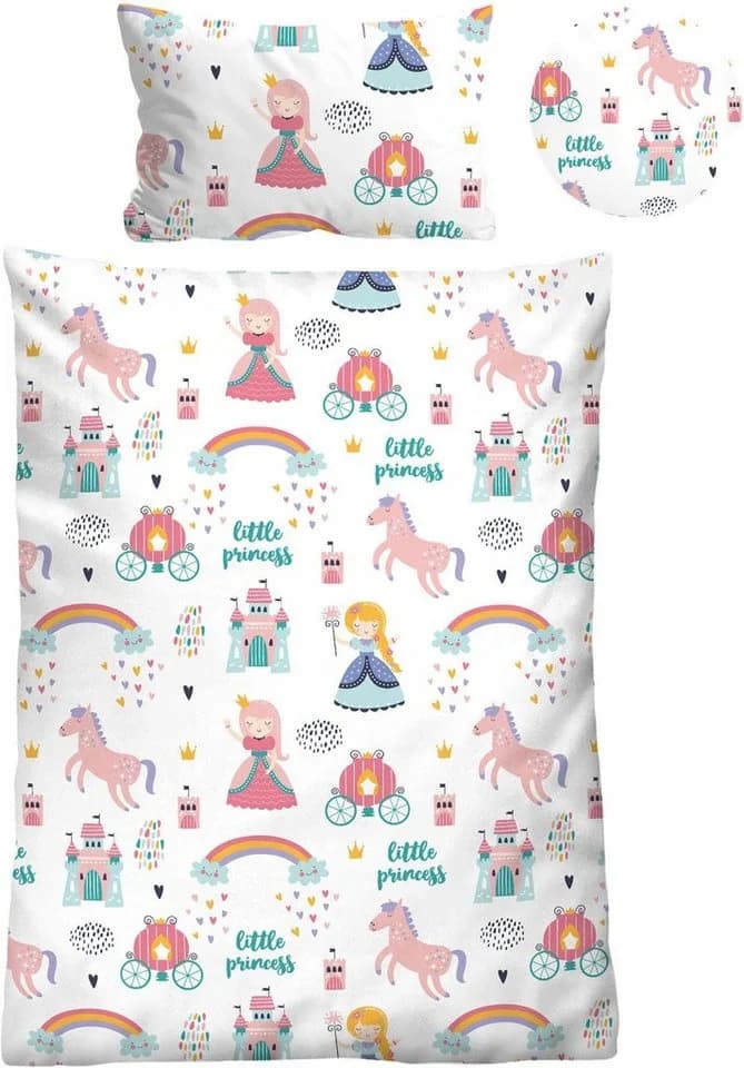 Biberna Bettwäsche Kleine Prinzessin Weiß Feinbiber 100% Baumwolle - Bild 3