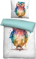 Biberna Wendebettwäsche Niko Bunt Eulendesign 100% Baumwolle Bild 3