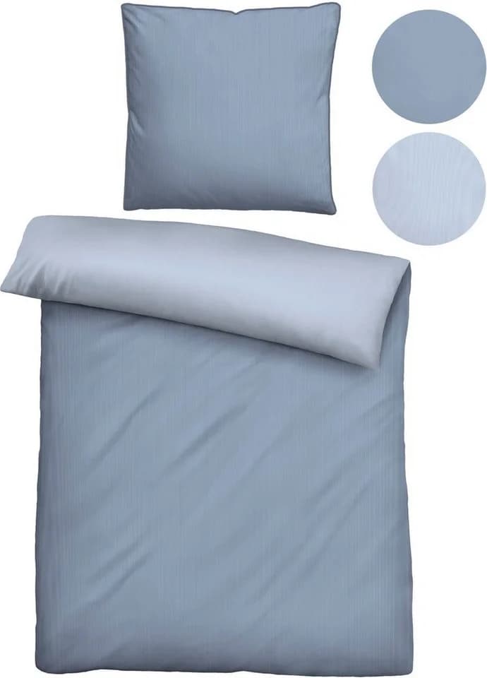 Biberna Wendebettwäsche Helena Mako-Satin 2-teilig Blau/Bunt - Bild 2