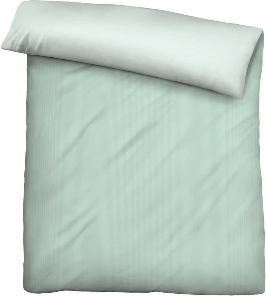 Biberna Mako-Satin Bettwäsche Feine Streifen Salbei - Bild 4