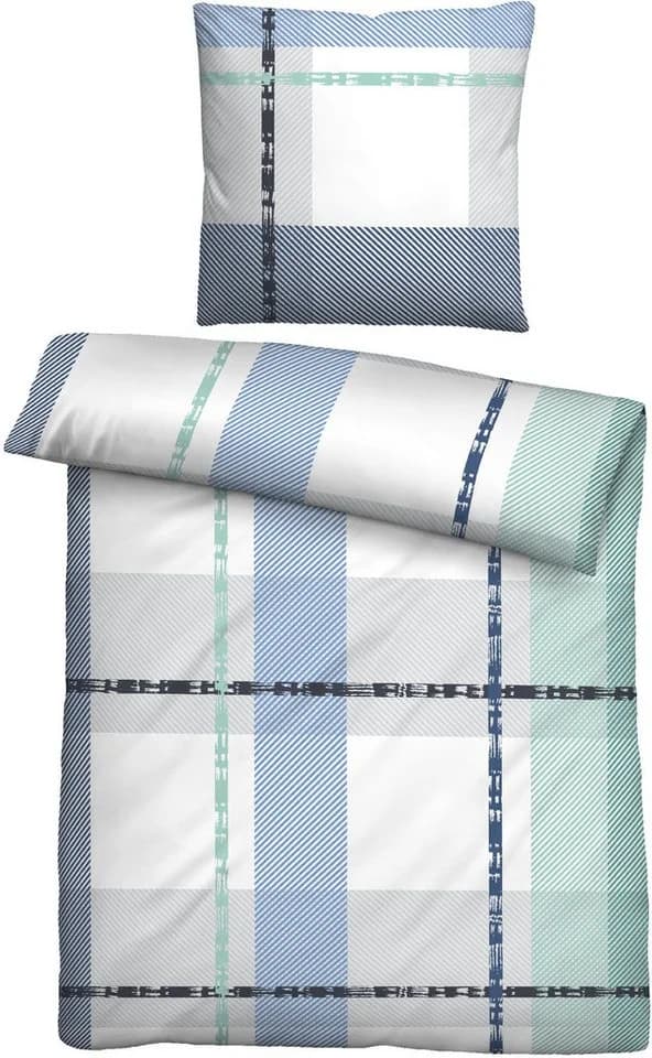 Castell Bettwäsche 0260746 Eisblau Kariert Polyester - Bild 3
