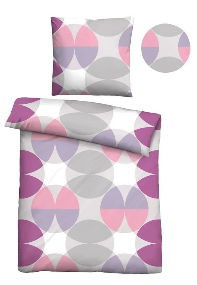 Castell Bettwäsche Set 155x220cm Lila Kreise Renforcé - Bild 2