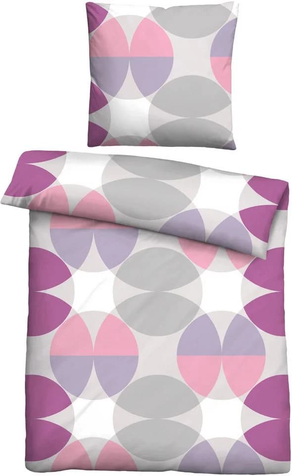 Castell Bettwäsche Set 155x220cm Lila Kreise Renforcé - Bild 3