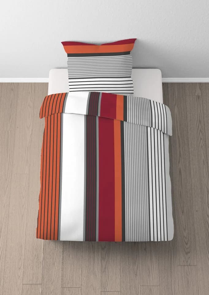Castell Bettwäsche Set 135x200 cm Rubin Rot Renforcé 100% Baumwolle