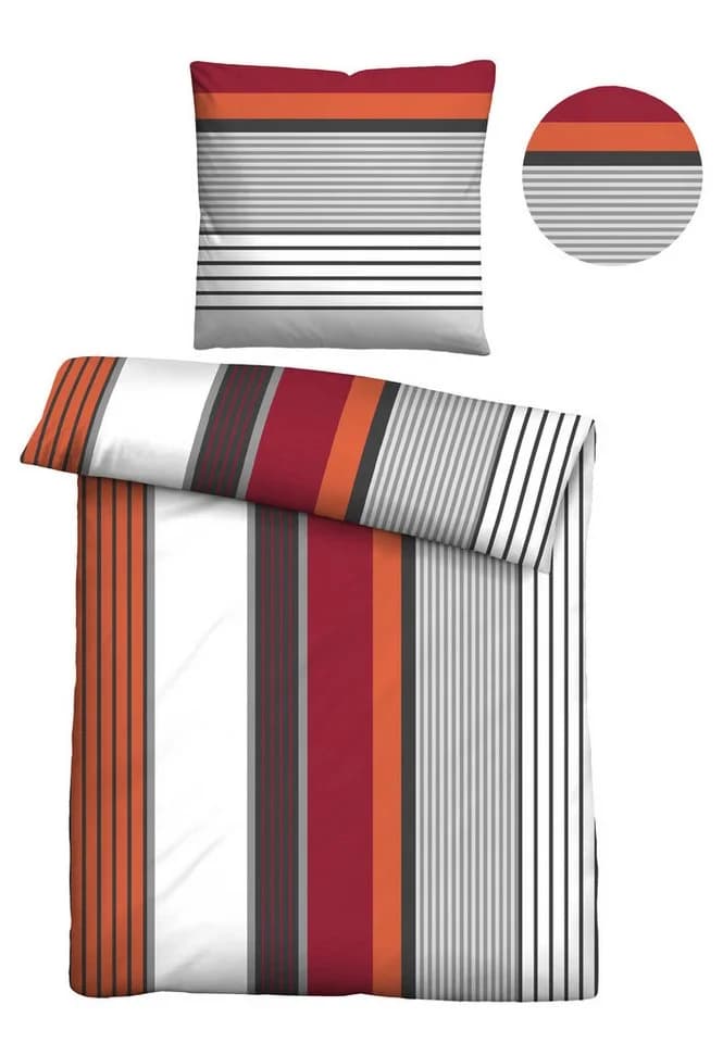 Castell Bettwäsche Set 135x200 cm Rubin Rot Renforcé 100% Baumwolle - Bild 2