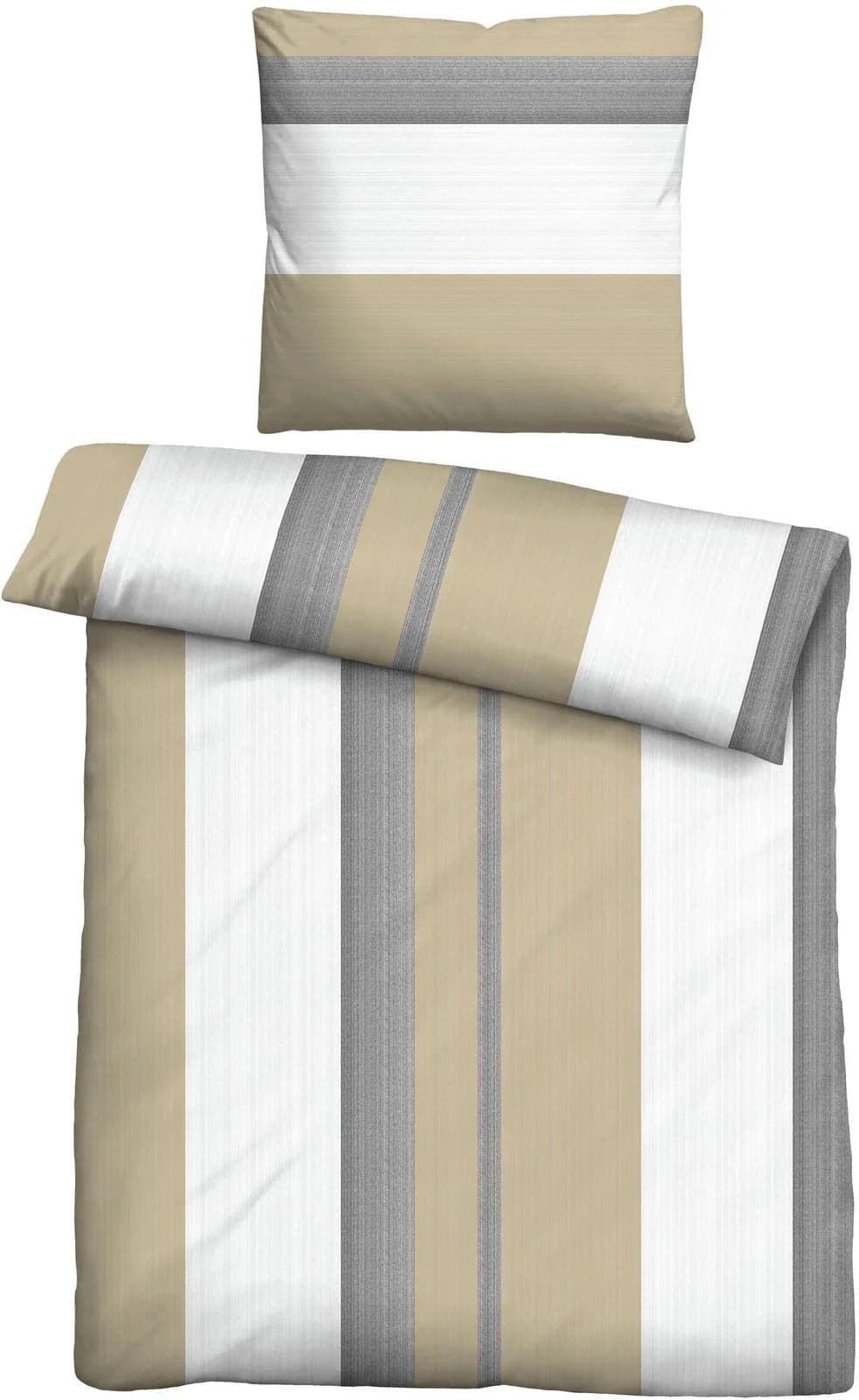 Castell Bettwäsche Fleece Kitt 135x200cm 2-tlg. Gestreift