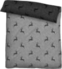 Biberna Wendebettwäsche Satin Grau Hirsch-Motiv 2-tlg. Bild 4