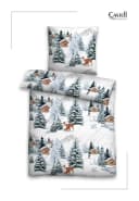 Castell Markenbettwäsche Biber Set Blau 155x220 cm mit Kissenbezug Bild 1