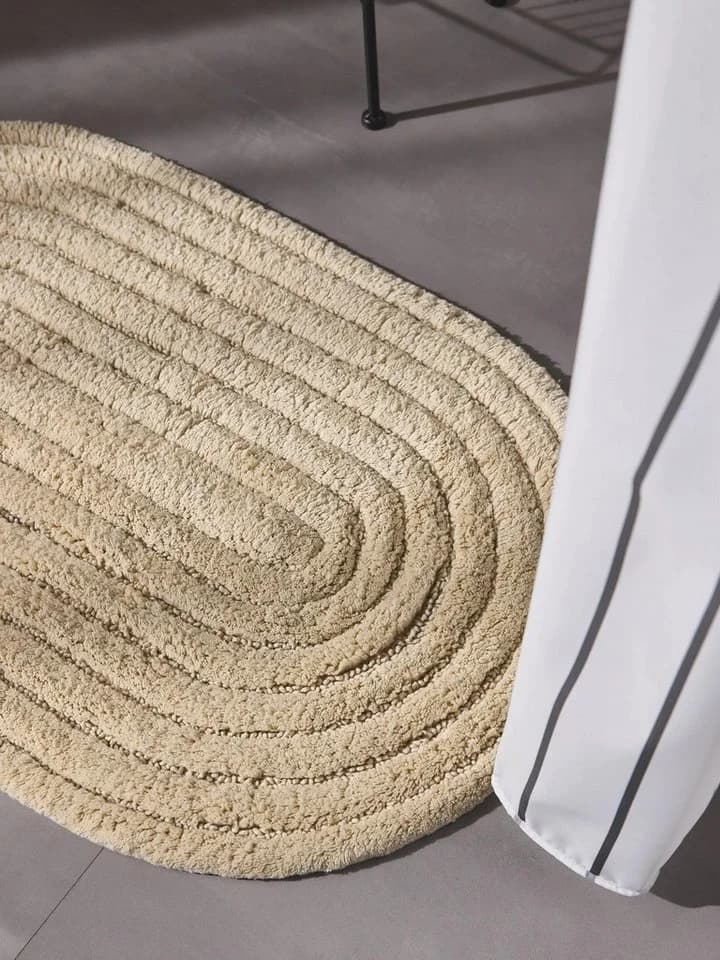 benuta Badematte Nia Oval Beige 100% Baumwolle Handgeknüpft - Bild 3