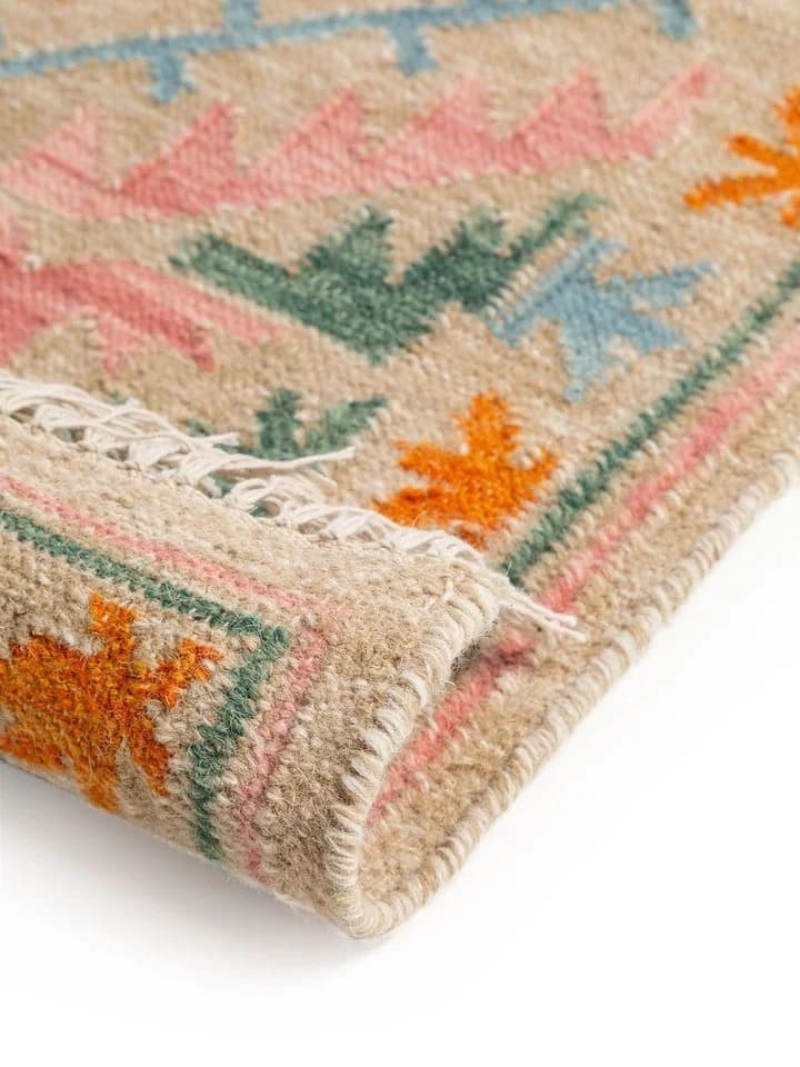benuta Teppich Zohra Kelim Ethno-Style Wolle Beige/Bunt - Bild 5