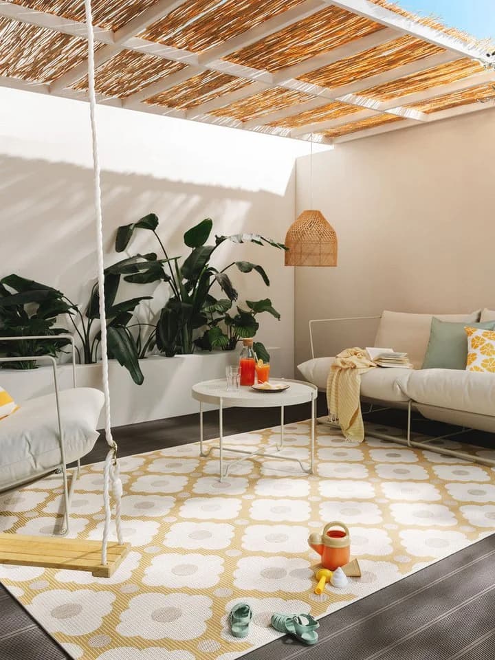 benuta Outdoorteppich Vega rechteckig 5 mm Teppich Wohnzimmer Schlafzimmer Esszimmer Flur rutschfest