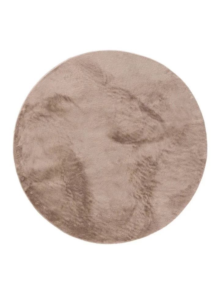 benuta Fellteppich Furry Rund Taupe Hochflor Waschbar