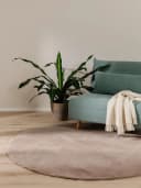 benuta Fellteppich Furry Rund Taupe Hochflor Waschbar Bild 2