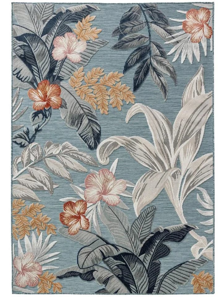benuta Outdoorteppich Flora Bunt Rechteckig Polypropylen