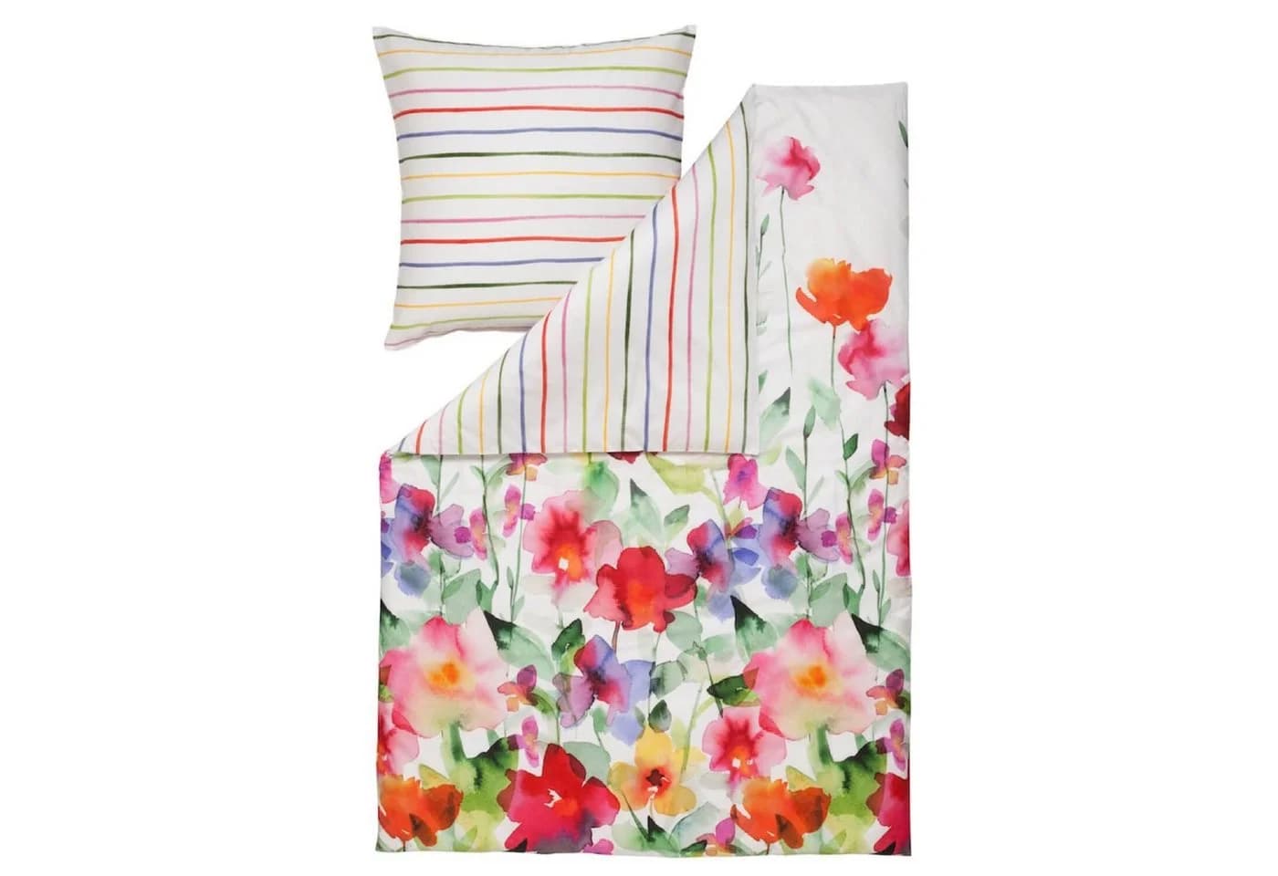 Estella Bettwäsche Aquarell Blumenwiese Mako-Satin Bunt - Bild 2