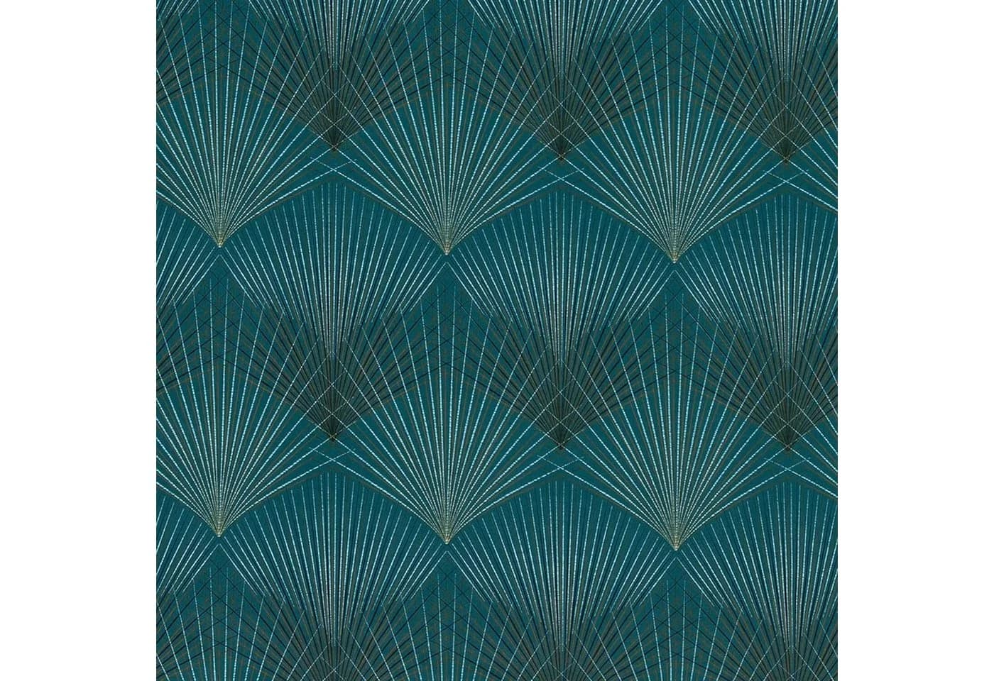 Estella Mako-Satin Bettwäsche 135x200 Blautanne Fächer 2-teilig