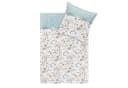 Estella Bio Mako Satin Bettwäsche 135x200 Leia azur Blüten Ranken Bild 1