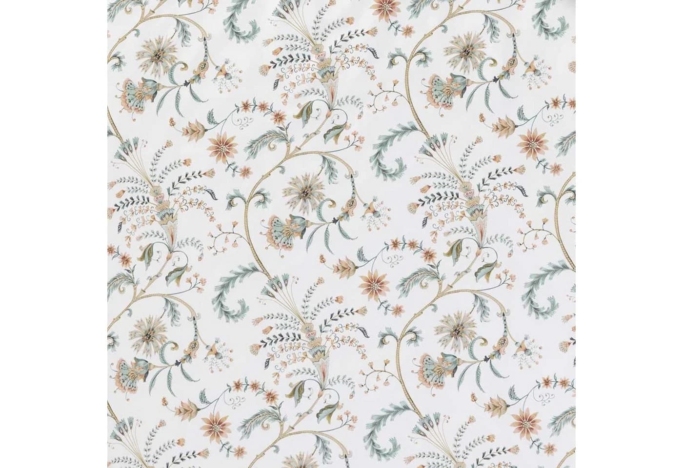 Estella Bio Mako Satin Bettwäsche 135x200 Leia azur Blüten Ranken - Bild 3
